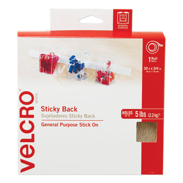 VELCRO® Brand Sticky-back Fasteners, Removable Adhesive, 0.63" Dia, Clear, 75-pack freeshipping - TVN Wholesale